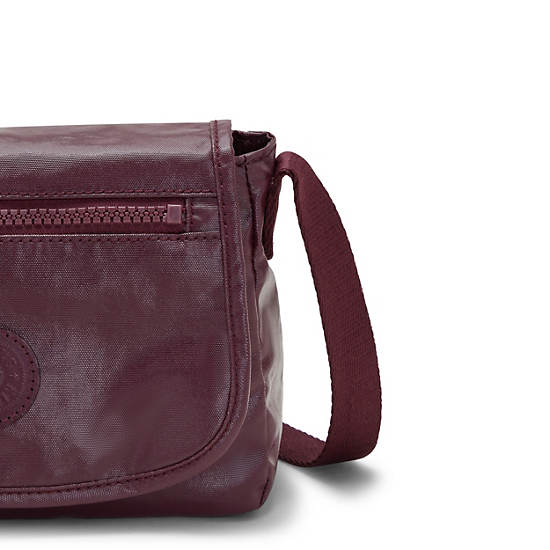 Sac Mini Kipling Sabian Metallic Crossbody Bordeaux | FR 1864YX